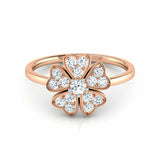 2Ct Round Cut Diamond Nature Inspired Floral Engagement Ring 14K Rose Gold Over