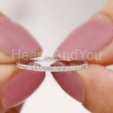 0.5ct Round Cut Moissanite Anniversary Women Wedding Band 14k White Gold Plated