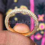 2.1ct Round Cut Moissanite Eternity Cluster Wedding Band 14k Yellow Gold Plated