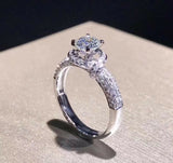 2ct Round Cut Diamond Engagement Ring 14k White Gold Finish Solitaire for Women