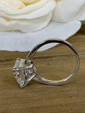 1ct Radiant Cut VVS1D Diamond Solitaire Engagement Ring 14k White Gold Finish