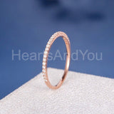 0.2ct Round Cut Moissanite Half Eternity Women Wedding Band 14k Rose Gold Plated