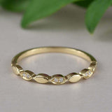 Vintage Half Eternity Wedding Band 0.5ct Round Cut Diamond 14k YellowGold Finish