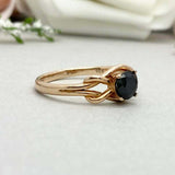 0.5ct Engagement Ring Round Black Diamond Knot Split Shank 14k Yellow Gold Over