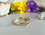 2.3ct Wedding Band Round Cut Purple Amethyst Stackable 14k Yellow Gold Finish
