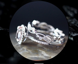 2ct Oval Cut Peach Morganite Engagement Ring 14k White Gold Over Halo Bridal Set