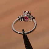 2.3ct Engagement Ring Oval Cut Pink Ruby Stylish Art Deco 14k White Gold Finish