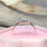 0.5ct Round Cut Moissanite Trilogy Minimalist Women Ring 14k White Gold Plated