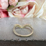0.4ct Round Cut Moissanite Curved Women Wedding Band 14k White Gold Plated