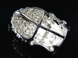 0.9ct Round Cut Moissanite Buddha Head Pendant 14k White Gold Plated NO CHAIN