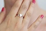 1ct Trillion Cut Diamond Engagement Ring 14k Yellow Gold Over Minimalist Dainty