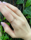 0.5ct Engagement Ring Round Cut Diamond Crescent Star Petite 14k YellowGold Over