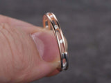 0.3ct Round Cut VVS1D Diamond Wedding Ring Band Hollow 14k Dual Gold Finish