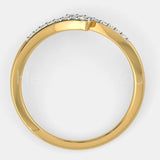 0.4ct Round Cut Moissanite Bypass Women Wedding Band 14k Yellow Gold Plated