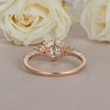 2ct Round Cut Diamond Engagement Ring Accents with Solitaire 14k Rose Gold Over