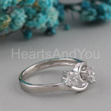 0.5ct Round Cut Moissanite Floral Vine Engagement Ring 14k White Gold Plated