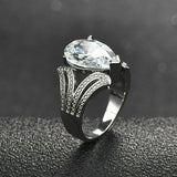 2.5ct Pear Cut Diamond Engagement Ring 14k White Gold Over Unique Antique Design