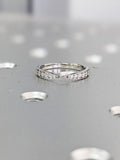 0.3ct Round Cut Moissanite Bow Tie Shaped Wedding Band 14k White Gold Plated
