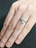 0.5ct Round Cut Moissanite Toi Et Moi Women Engagement Ring 14k WhiteGold Plated
