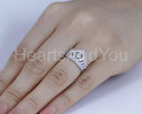 2.2ct Round Cut Moissanite Princess Crown Tiara Women Ring 14k White Gold Plated