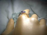 1.25ct Oval Cut Purple Amethyst East West Solitaire Ring 14k White Gold Finish