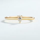 Solitaire Minimalist Engagement Ring 0.2ct Pear Cut Diamond 14k Yellow Gold Over