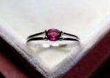 0.4ct Engagement Ring Oval Cut Pink Ruby Split Shank 14k White Gold Finish