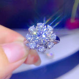 2ct Round Cut Diamond Engagement Ring Halo Floral Solitaire 14k WhiteGold Finish