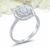 2.5ct Round Cut Diamond Engagement Ring Cocktail Art Deco 14k White Gold Finish