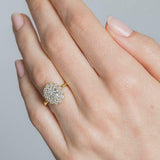 2.8ct Oval Cut Diamond Engagement Ring Vintage Halo Style 14k Yellow Gold Finish