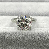 1Ct Round Cut Diamond Dual Claw Four Prong Solitaire Ring 14K White Gold Finish