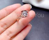 0.5ct Round Cut Moissanite Split Shank Engagement Ring 14k Rose Gold Plated