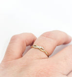 0.2ct Round Cut Moissanite Infinity Women Wedding Band 14k Yellow Gold Plated