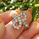 2.2ct Round Cut Moissanite Infinity Love Engagement Ring 14k White Gold Plated