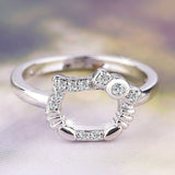 1.2ct Round Cut Diamond Engagement Ring 14k White Gold Finish Kitty Stackable
