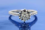 2ct Round Cut Diamond Engagement Ring Bridal Set 14k White Gold Over with Accent
