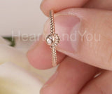 0.01ct Round Cut Moissanite Octopus Women Engagement Ring 14k Rose Gold Plated