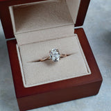 1Ct Oval Cut Diamond Minimalist Solitaire Engagement Ring 14K Rose Gold Finish