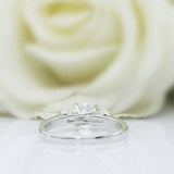2ct Round Cut Diamond Solitaire with Accents Trilogy Ring 14k White Gold Finish