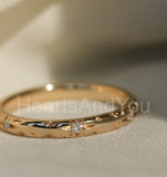 0.2ct Round Cut Moissanite Flush Set Stacking Wedding Band 14k YellowGold Plated