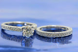 2.5ct Round Cut Diamond Engagement Ring Stylish Bridal Set 14k White Gold Finish
