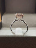 1.5ct Round Cut Peach Morganite Solitaire Engagement Ring 14k White Gold Finish