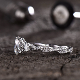 1.6ct Engagement Ring Round Cut Diamond Twisted Infinity 14k White Gold Finish