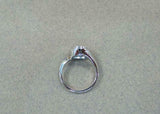 1.5ct Engagement Ring Round Cut Blue Aquamarine Solitaire 14k White Gold Finish