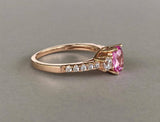 2ct Oval Pink Sapphire Three Stone Solitaire Engagement Ring 14k Rose Gold Over