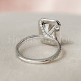2.2ct Radiant Cut Simulated Diamond Halo Engagement Ring 14k White Gold Plated