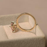 1.3ct Emerald Cut Peach Morganite Round Diamond Accent Ring 14k Yellow Gold Over