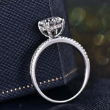 1.5ct Round Cut Diamond Engagement Ring Solitaire with Accent 14k WhiteGold Over