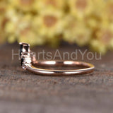 0.5ct Marquise Simulated Black Diamond Curved Wedding Band 14k Rose Gold Plated