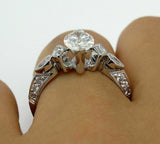 4.5ct Marquise Cut Diamond Milgrain Art Deco Engagement Ring 14K White Gold Over
